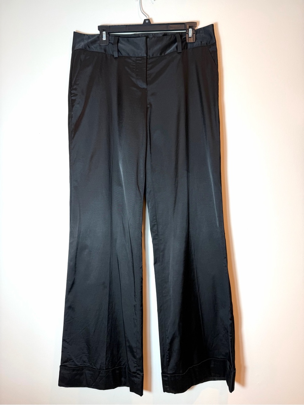 Arden B NWT Black Satin Wide Leg Dress Pants Size 10 34” Inseam